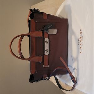 Authentic Coach Swagger Satchel in Colorblock Ging